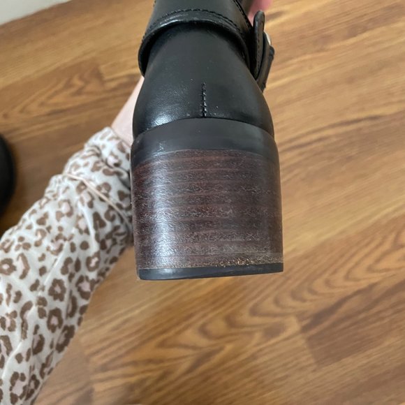 Coach Black Leather Carolina Riding Boots Heeled 5 Zipper - Picture 12 of 13